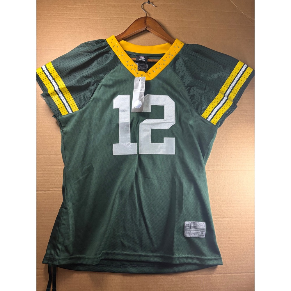 Reebok Aaron Rodgers #12 Green Bay Packers Womens 2XL Jersey NWT Rhinestone